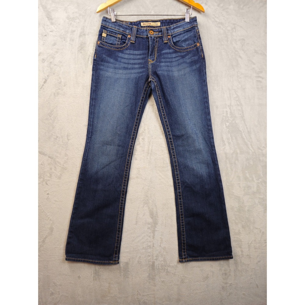 Big Star Casey Low Rise Fit Women's Size 29 R Bootcut Jeans Blue Embroidered